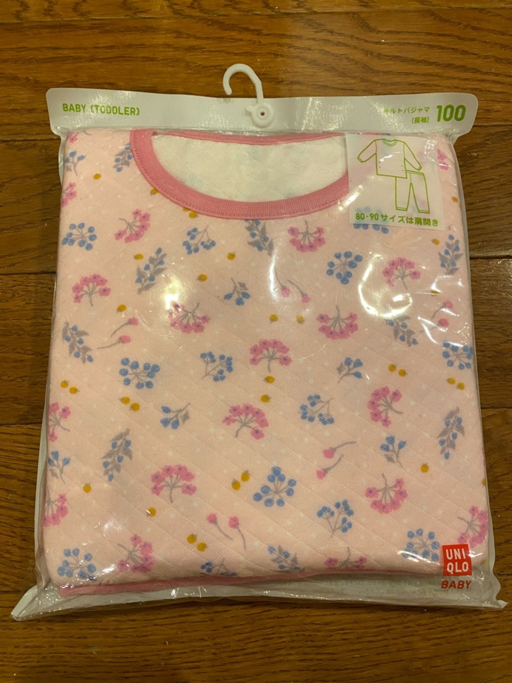 Uniqlo Toddler Pink Floral Loungewear/ Pajamas set (long sleeves)